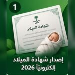 صورة توضيحية لدليل إصدار شهادة الميلاد إلكترونيًا في السعودية